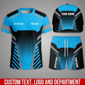 Custom Team Uniform Set – Personalized T-Shirt, Shorts & Cap for Work or Sports AE68