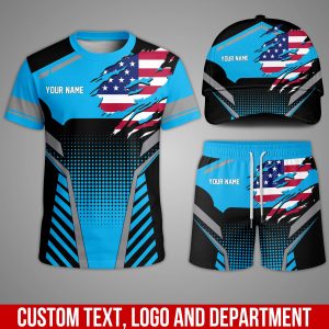 Custom Team Uniform Set – Personalized T-Shirt, Shorts & Cap for Work or Sports DF46