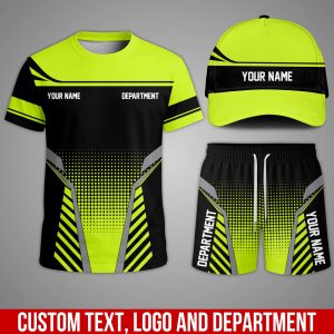 Custom Team Uniform Set – Personalized T-Shirt, Shorts & Cap for Work or Sports XQ53
