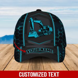 Personalized Name Excavator 3D Cap, Custom Hat, Custom Caps JB33