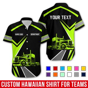 Custom Trucking Hawaiian Work Shirts, Truck Shirt, Custom  Uniform With Logo TR11