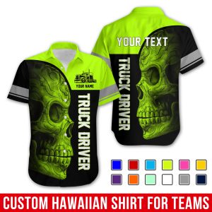 Custom Trucking Hawaiian Work Shirts, Truck Shirt, Custom  Uniform With Logo TR12