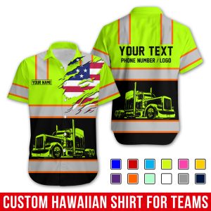 Custom Trucking Hawaiian Work Shirts, Truck Shirt, Custom  Uniform With Logo TR15