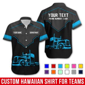 Custom Trucking Hawaiian Work Shirts, Truck Shirt, Custom  Uniform With Logo TR16