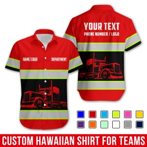 Custom Trucking Hawaiian Work Shirts, Truck Shirt, Custom  Uniform With Logo TR17