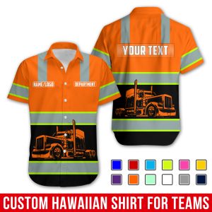 Custom Trucking Hawaiian Work Shirts, Truck Shirt, Custom  Uniform With Logo TR18