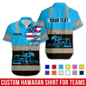 Custom Trucking Hawaiian Work Shirts, Truck Shirt, Custom  Uniform With Logo TR19