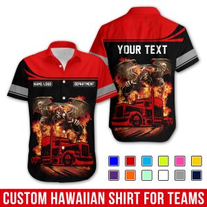 Custom Trucking Hawaiian Work Shirts, Truck Shirt, Custom  Uniform With Logo TR09