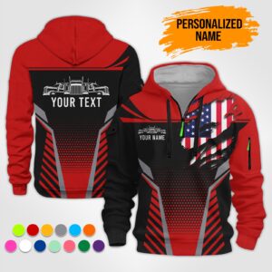 Alternative view of Personalized Name Tow Truck Quarter Zip Hoodie , Custom hoodie, Truck Shirt, Trucker Custom Hoodie RN28