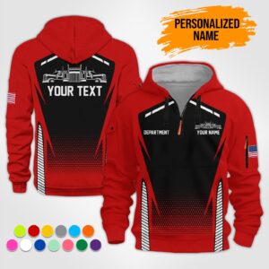 Personalized Name Tow Truck Quarter Zip Hoodie , Custom hoodie, Truck Shirt, Trucker Custom Hoodie TC54