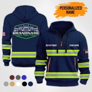 Alternative view of Personalized Name Tow Truck Quarter Zip Hoodie , Custom hoodie, Truck Shirt, Trucker Custom Hoodie DM82